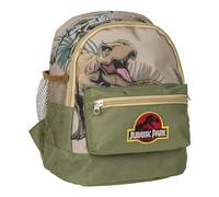 Jurassic Park Trekking Style Backpack - Green - 23x27x15cm - Made in Polyester - Children's Backpack with Several Pockets - Adjustable Belt and Handles - Original Product Designed in Spain
