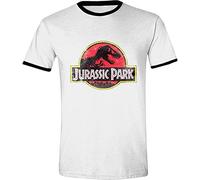 Jurassic Park Vintage Logo T-Shirt White-Black XXL