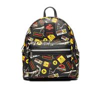 Jurassic Park Warning Signs Mini-Backpack - Entertainment Earth Exclusive, Black, One Size