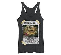 Jurassic Park Women's Missing Pet Shirt, Black Heather, Small