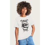Jurassic Park Women's T Rex Fossil Logo Relaxed Fit T-Shirt in White | Size: Large Jurassic Park White L