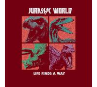 Jurassic Park World Four Colour Faces Hoodie - Burgundy - L