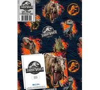 Jurassic Park Wrapping Paper and Gift Tags, 2 Sheets and 2 Gift Tags