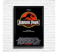 Jurassic Park1, 90s Movie Print Vintage Nostalgic Film Poster, A4 and A3 Size Frame Options Available, Home, Pub, Café, Bar Decoration Wall Art Print, House gift for movie lovers (A3 Framed (Black))