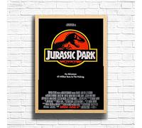 Jurassic Park1, 90s Movie Print Vintage Nostalgic Film Poster, A4 and A3 Size Frame Options Available, Home, Pub, Café, Bar Decoration Wall Art Print, House gift for movie lovers (A4 Framed (Oak))