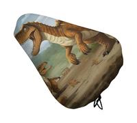 Jurassic Period Dinosaur Bike Seat Cover with Drawstring Bicycle Saddle Rain Dust Cover UV Protection Bike Seat Cushion Shield for Women Men City Mountain