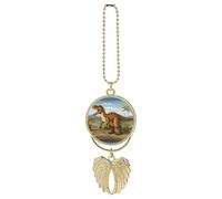 Jurassic Period Dinosaur Car Hanging Ornament Rear View Mirror Pendant Cute Car Mirror Aesthetic Decor Funny Auto Pendant Auto Charms Gifts for Men Women Golden-style
