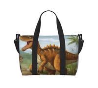 Jurassic Period Dinosaur Water-Resistant Crossbody Travel Bag, Large Carry-On with Adjustable Strap, Multi-Compartment Weekender for Gym, Travel, Outdoor