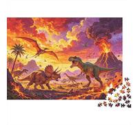 Jurassic Period Jigsaw Puzzles 1000 Piece Recyclable Material Dinosaur Extinction Puzzle for Adults Great Gift Idea Fun Family Gaming Time Activity 38x26cm/1000pcs