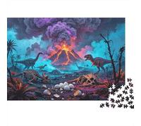 Jurassic Period Jigsaw Puzzles 1000 Pieces Recyclable Material Dinosaur Apocalypse Senior Puzzles Educational Game Decompression Parent Child Game Props 52x38cm/1000pcs
