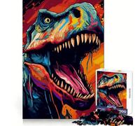 Jurassic T Rex Dinosaur Jigsaw Puzzles for Teenagers 1000 Pieces Memory Train Fine Thick Home Game Birthday Present (38x52cm)