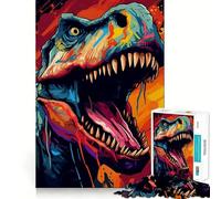 Jurassic T Rex Dinosaur Teenagers 1000 Piece Jigsaw Puzzle Stress Relief High Def Print Fun Play Room Art (38x26cm)