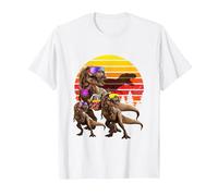 Jurassic T Rex Family Retro Vintage World Funny Dinosaur T-Shirt, Men, White, Small