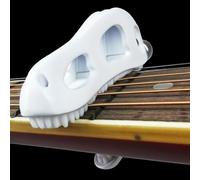Jurassic T-Rex Guitar Capo - Dinosaur Skull Design with Silicone Teeth, Zinc Alloy Adjustable Clamp for Acoustic/Electric Guitar, Bass, Ukulele & Banjo (White)