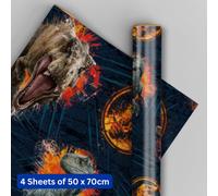 Jurassic World 4 Sheets & 4 Tags Gift Wrap Bundle