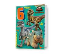 Jurassic World Age 6 Birthday Card