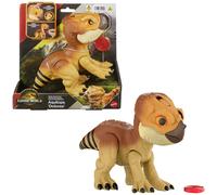 Mattel Jurassic World Rebirth Primal Protector Aquilops Dolores Interactive Dinosaur Toy with Attack Action & Sounds, Pet-Style Electronic Figure with Food Accessory, JGC01