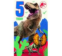 Jurassic World Birthday Card, Dinosaur Design, Age 5