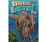 Jurassic World Birthday Card, Dinosaur Theme Greeting Card, Roarsome Birthday Fun