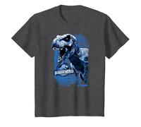 Jurassic World Blue Scale Pattern T-Rex Roar T-Shirt, Youth, Dark Heather Grey, Medium