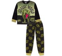 Jurassic World Boys Dinosaur Pyjamas Set Long Sleeve T-Rex Character PJs Kids Cotton Nightwear Ages 4-12 Years (9-10 Years) Black