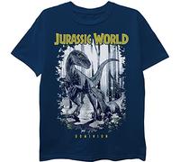 jurassic world Boys Dominion Raptor T-Shirt, Navy, 4-5