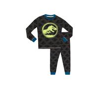 Jurassic World Boy's Snuggle Fit Dinosaur Pyjamas Glow In The Dark in Grey | Size: 8-9 Years Jurassic World Grey 8-9 Years