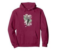 Jurassic World: Camp Cretaceous Brooklyn Floral Pullover Hoodie, Adult Unisex, Burgundy, Large