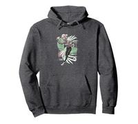 Jurassic World: Camp Cretaceous Brooklyn Floral Pullover Hoodie, Adult Unisex, Dark Heather Grey, XX-Large