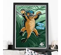 Jurassic World Camp Cretaceous Print - Bumpy Ankylosaurus Hang In There Wall Art Poster (Beechwood Frame, A3)