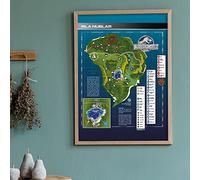Jurassic World Camp Cretaceous Print - Isla Nublar Map Wall Art Poster (Unframed, A3)