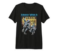 Jurassic World Dominion Beware! Beta & Blue Warning Sign Premium T-Shirt
