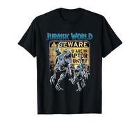 Jurassic World Dominion Beware! Beta & Blue Warning Sign T-Shirt