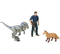 Jurassic World Dominion Human & Dino Pack Owen & Velociraptor Beta & Accessories, Authentic Action Figures, Movable Joints, Ages 4 Year & Up