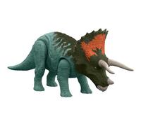 Jurassic World Dominion Roar Strikers Triceratops Dinosaur Action Figure with Motion and Sound, Toy Gift with Physical and Digital Play , HDX40