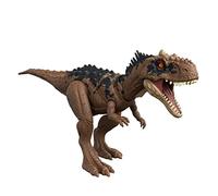 Jurassic World Dominion Roar Strikers Rajasaurus Dinosaur Action Figure with Roaring Sound and Attack Action, Toy Gift Physical & Digital Play , HDX35