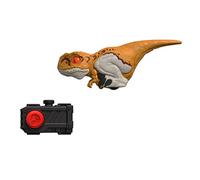 Jurassic World Dominion Uncaged Click Tracker Atrociraptor Figure Interactive Motion & Sound, Clicker Control, Orange Stylized Dinosaur Toy, Kids Gift Kids Ages 4 Years & Up