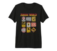 Jurassic World Dominion Warning Signs Collage Distressed Premium T-Shirt