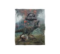 Jurassic World Fallen Kingdom Trex Poster Silky Touch Super Soft Throw Blanket 152 X 127 cm in White Jurassic World White 152 X 127 cm