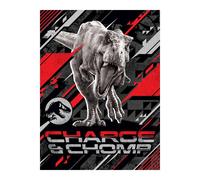Jurassic World Fleece Blanket Dinosaur T-Rex Charge & Chomp Soft Sofa Bed Throw