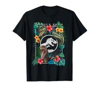Jurassic World Floral Raptor Portrait Logo T-Shirt