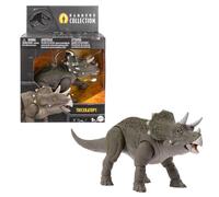 Jurassic World Hammond Collection Dinosaur Action Figure Toy Age 8+, Juvenile Triceratops Premium Movie Design with Glass Eyes & 14 Points Articulation, JDJ07, [Mehrfarbig]