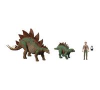 Jurassic World HHK91 A New Age Legacy Collection Dr Sarah Harding with Large and Small Stegosaurus Dinosaur, Authentic and Articulated Figures, 9.5 cm, Age 4+