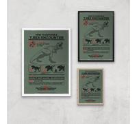 Jurassic World How To Survive A T-Rex Encounter Giclee Art Print - A2 - Print Only