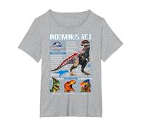 Jurassic World Indominus Rex Schematic T-Shirt, Women's Plus, Heather Grey, 2X