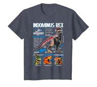 Jurassic World Indominus Rex Schematic T-Shirt, Youth, Heather Blue, X-Small