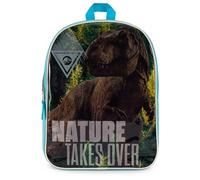 Jurassic World Jurassic Park Backpack for Boys - 15” Dinosaur Backpack for Boys - Jurassic Park Bag for School, Travel & Daycare Bookbag for Kids, Blue, 15 inches