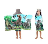 Jurassic World Kids Super Soft Bath/Pool/Beach Soft Cotton Terry Hooded Towel Wrap, 24 in x 50 in, (Officially Licensed Product) By Franco