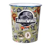 Jurassic World Kids Waste Paper Bin for Bedroom, Playing & Study Room | Childrens Small Plastic Bucket Dustbin, Waterproof & Stain-Resistant, Open-Top Study Desk Basket | Kids Bedroom Accessories