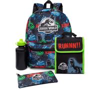 Jurassic World Men's 4 Piece Backpack Set | Boys Black | Official Merch Jurassic World Black One Size